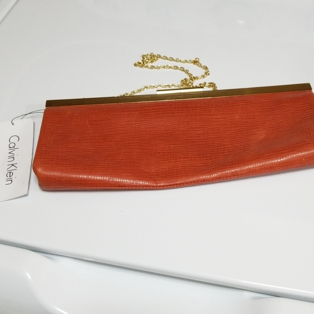 Calvin Klein Orange Clutch